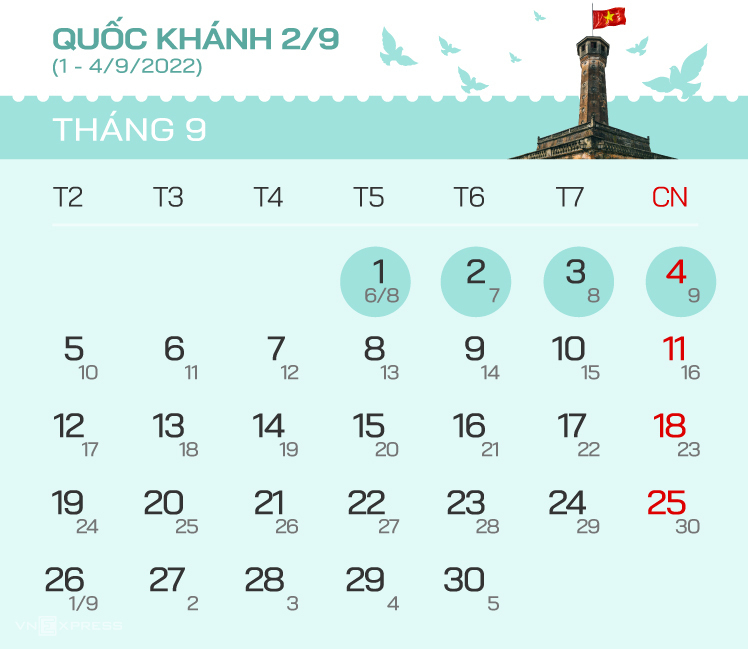 Thông báo nghỉ lễ Quốc khánh ngày 2/9/2022